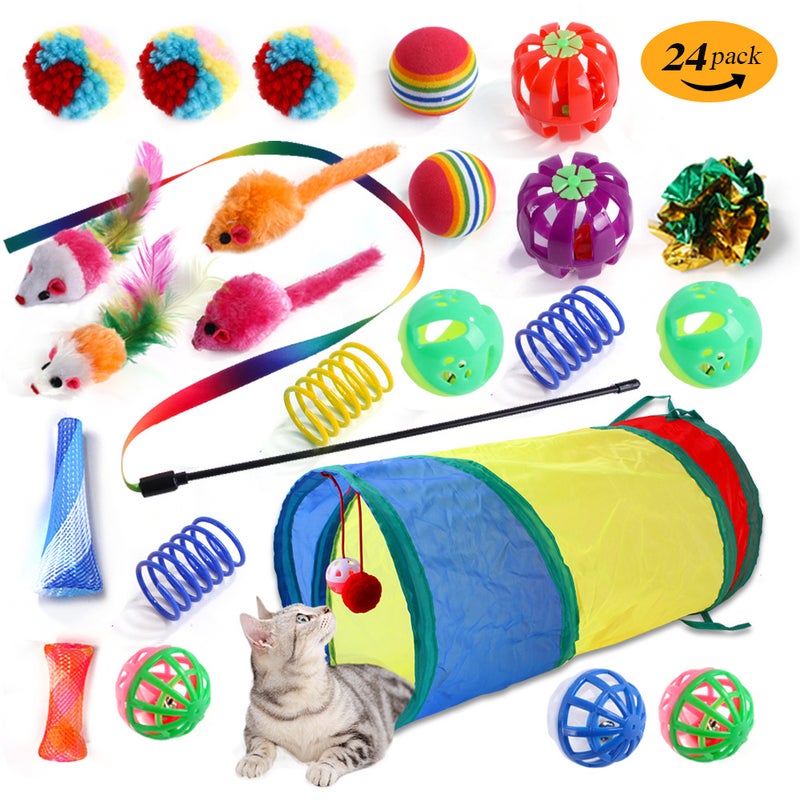 New Product Pet Cat Toy Tunnel Set Cat Teasing Stick Interactive Plush Mouse Sound Toy Cat Supplies - Image 4